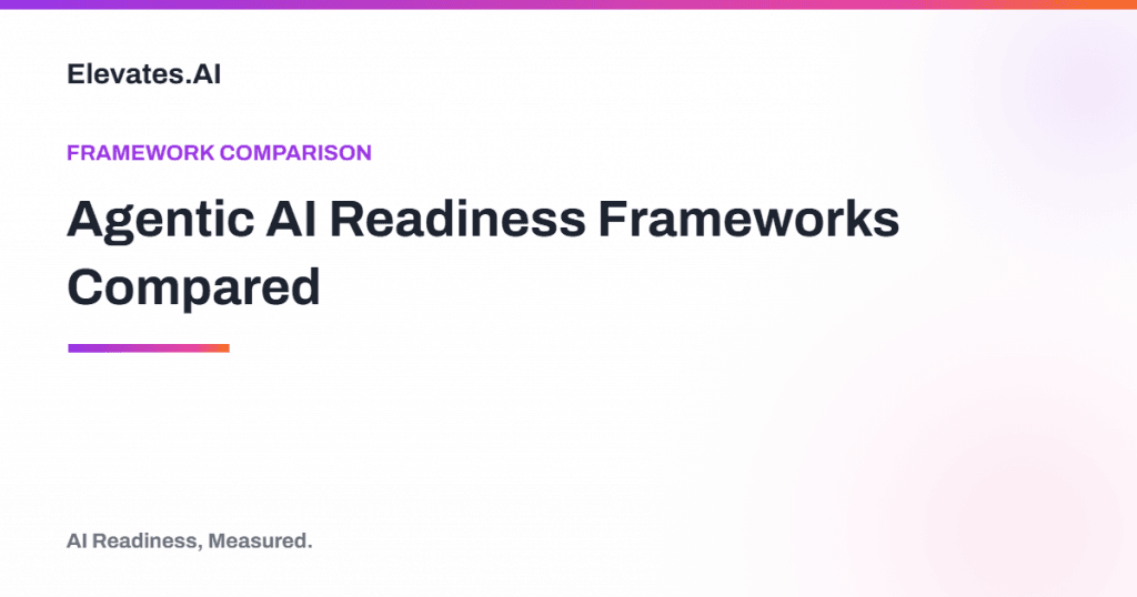 Agentic AI readiness frameworks compared across four models by Elevates.AI