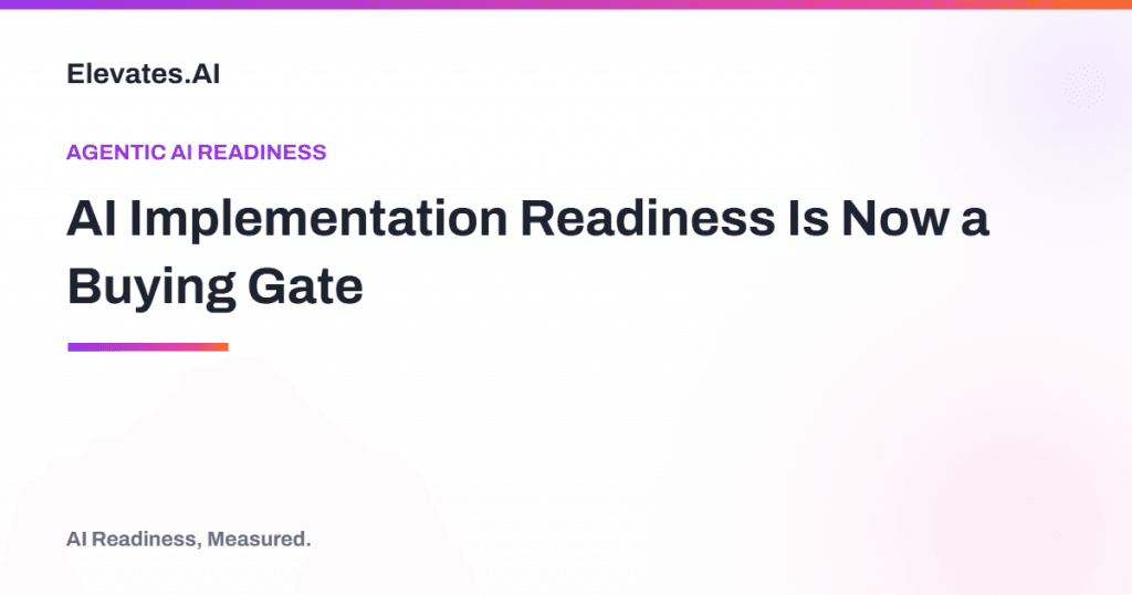 AI implementation readiness card by Elevates.AI on OpenAI screening enterprise buyers